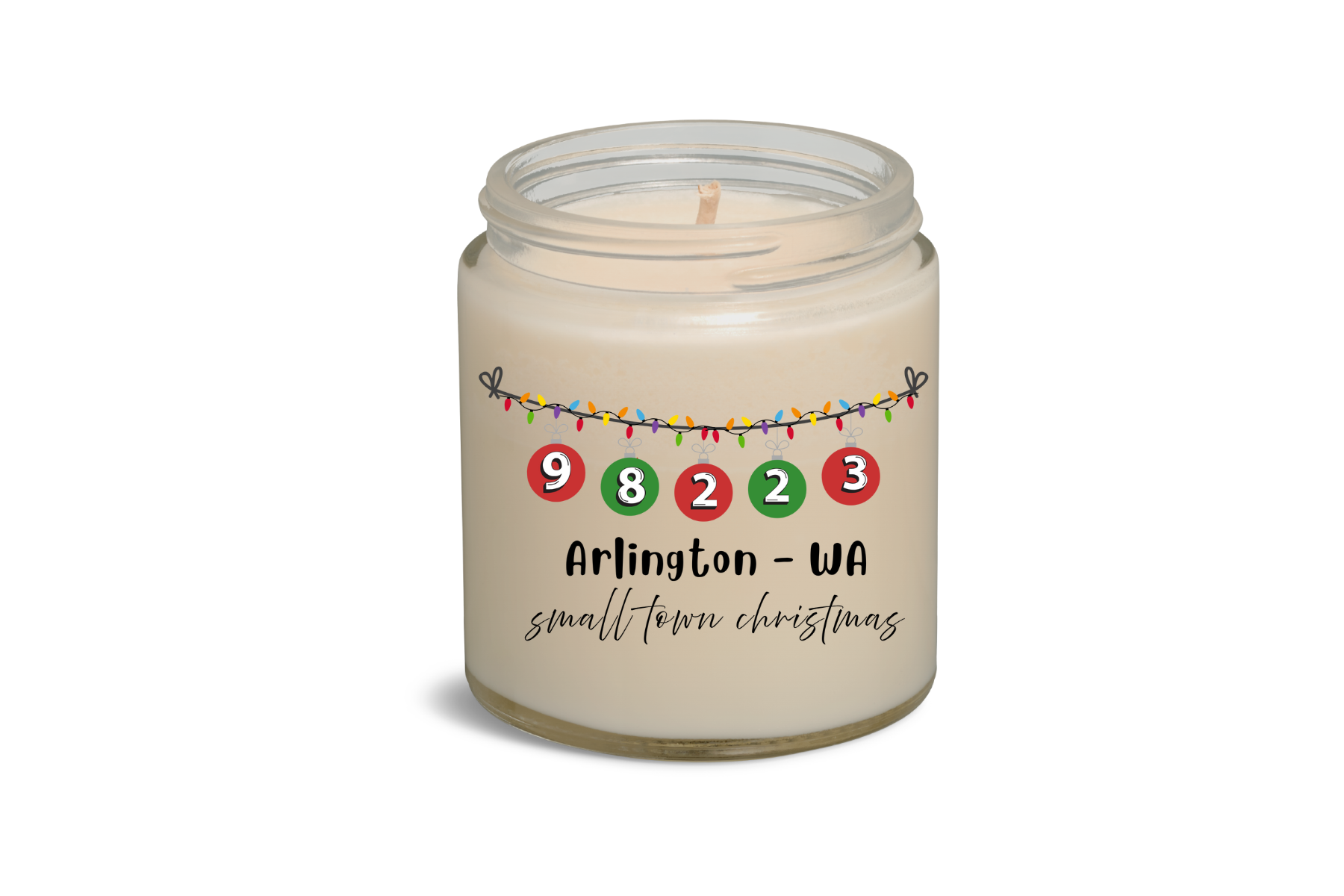 Area Code Candle Zip Code Christmas- Fully customizable for your town. – Hometown Candle Co